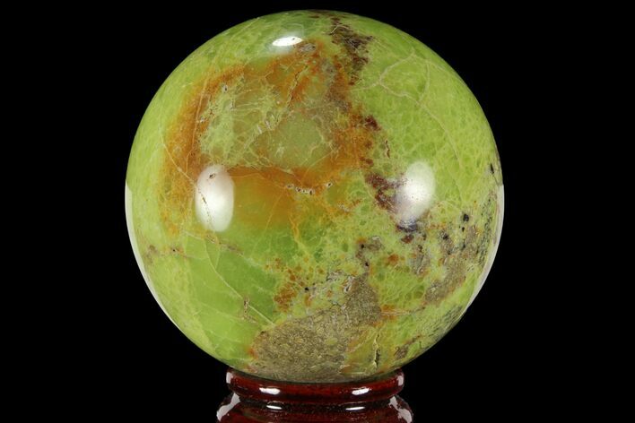 Polished Green Opal Sphere - Madagascar #95864